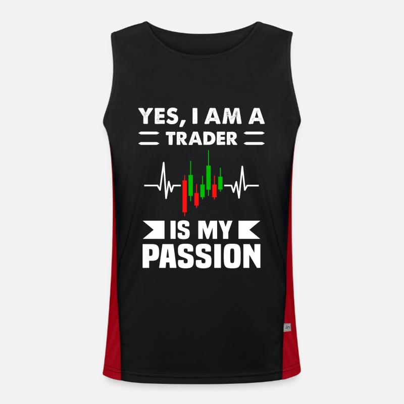 Yes Im A Trader is my Passion Trading Funktionelles Kontrast-Tank Top für Männer 