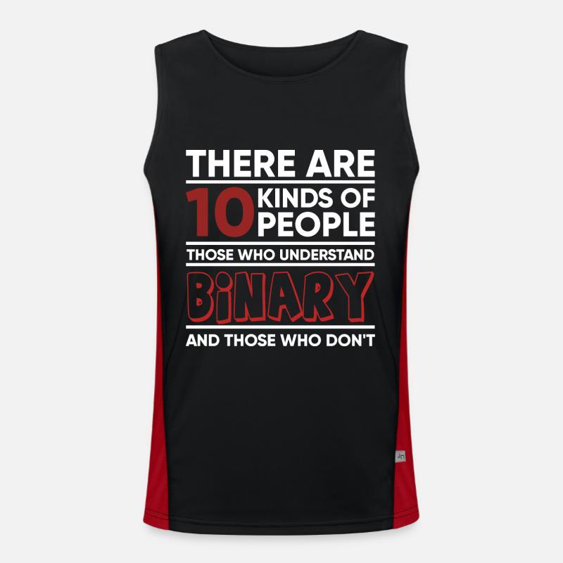 There are 10 kinds of people Binary Men's Functional Contrast Tank Top 