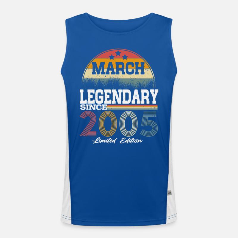 March born 2005 Legends Birthday Men's Functional Contrast Tank Top 