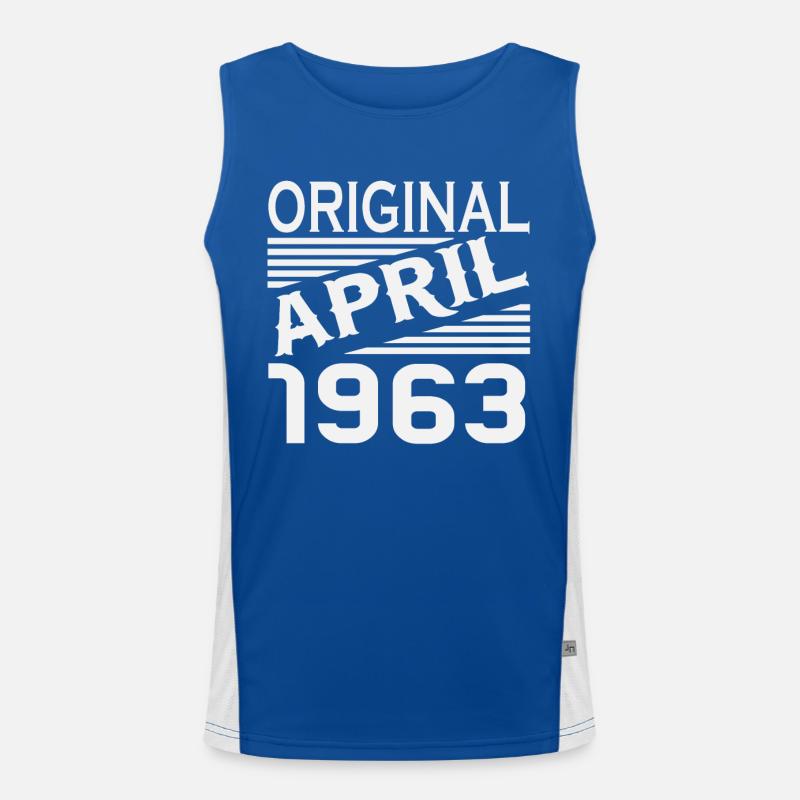 April 1963 Born Vintage Birthday Men's Functional Contrast Tank Top 
