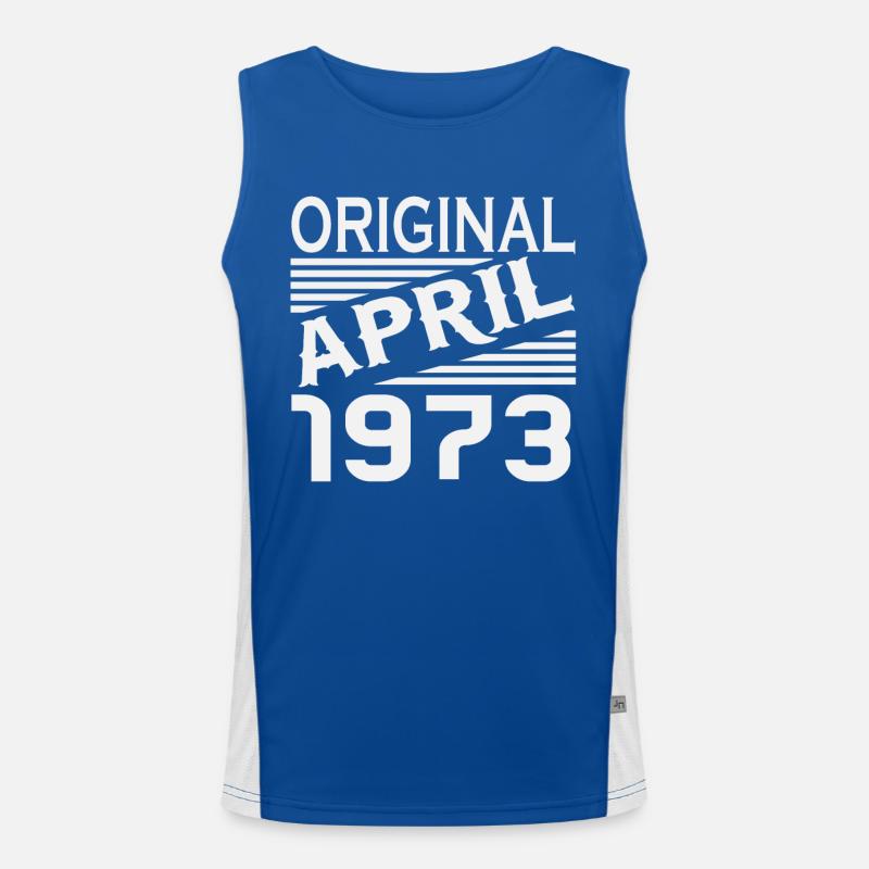 April 1973 Born Vintage Birthday Men's Functional Contrast Tank Top 