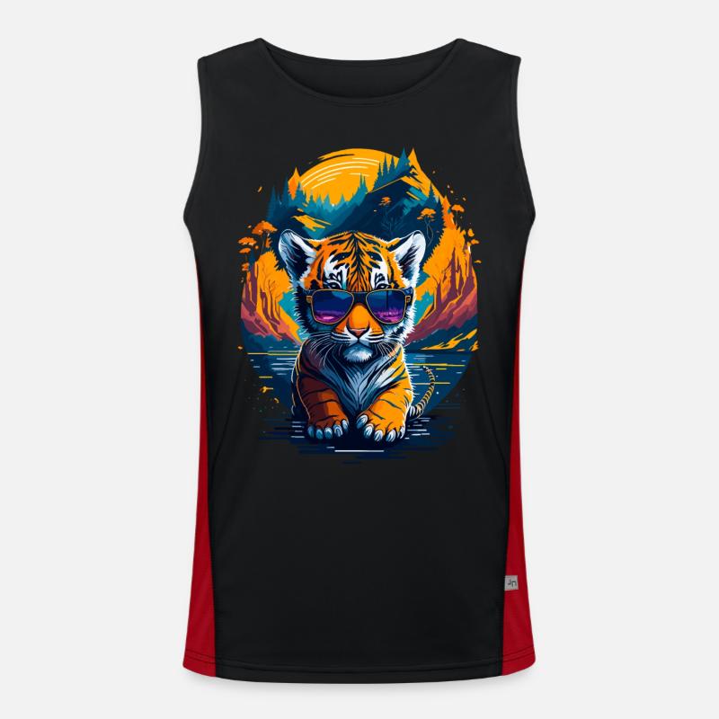 Mignon bébé tigre Débardeur respirant contrasté Homme 