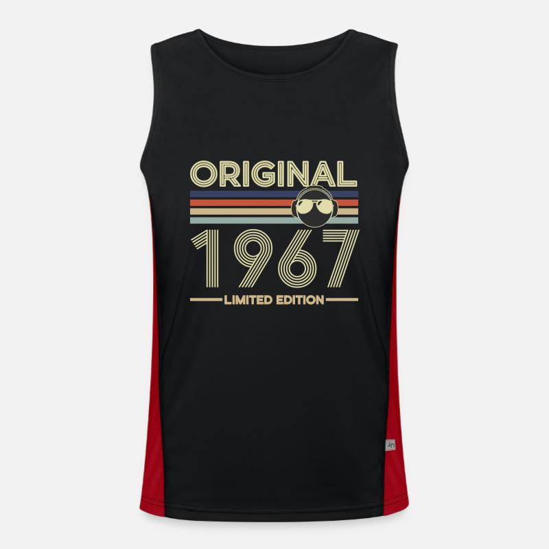 1967 - Funksjonell kontrast-singlet for menn - svart/rød