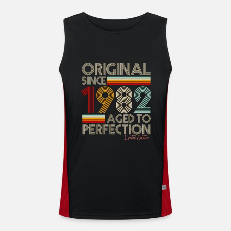 1982 - Men's Functional Contrast Tank Top  - black/red