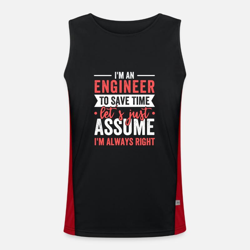 Ich bin ein Ingenieur Funktionelles Kontrast-Tank Top für Männer 