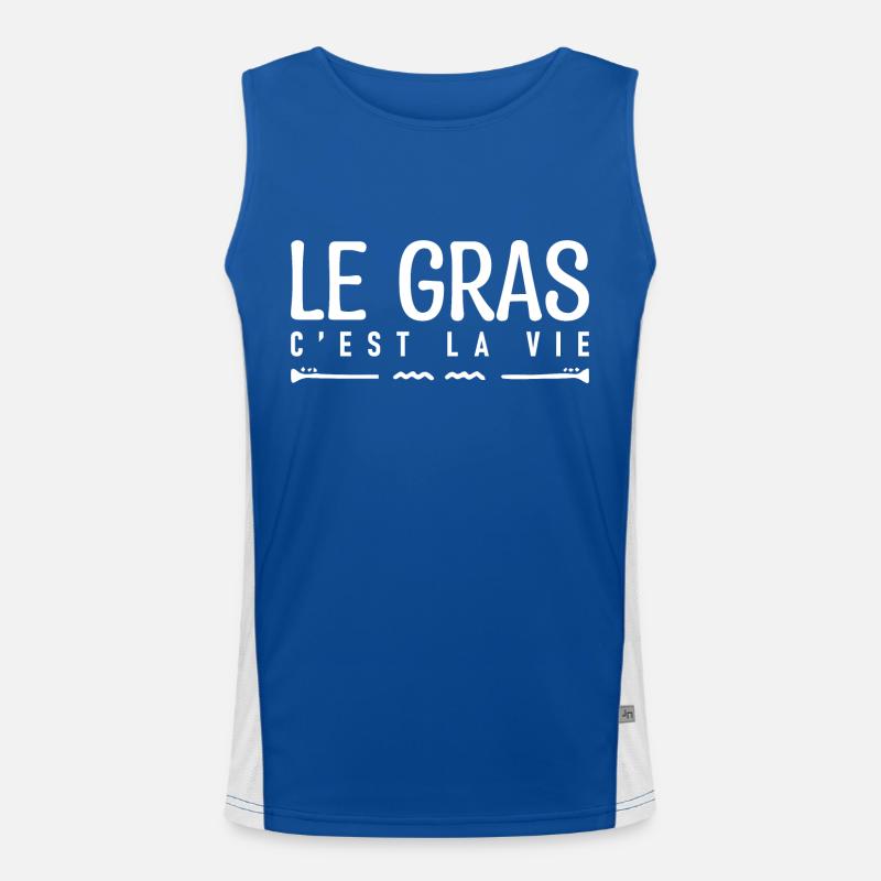 Le gras c'est la vie. j'aime le gras. Débardeur respirant contrasté Homme 