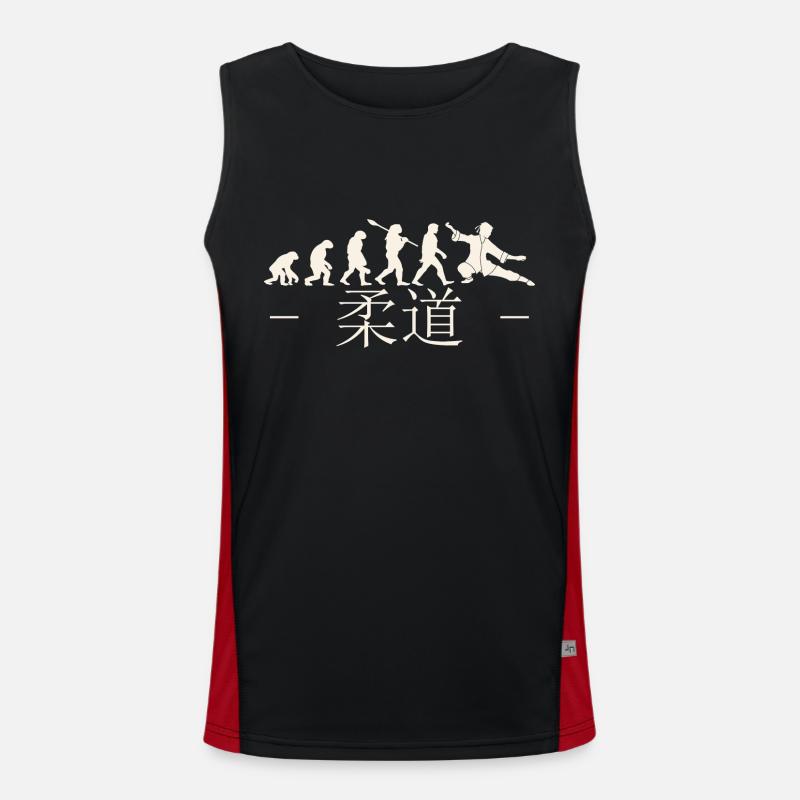 Karate evolution. martial arts. Gift Idea.Japan Men's Functional Contrast Tank Top 