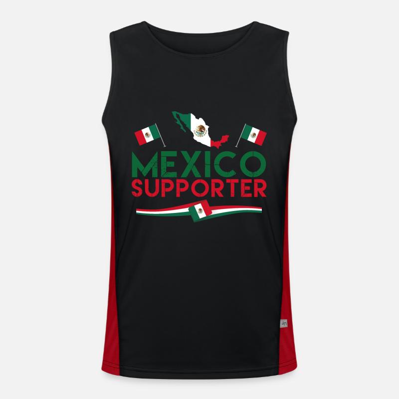 fan de Mexico supporter. Supporter de Mexique. Débardeur respirant contrasté Homme 