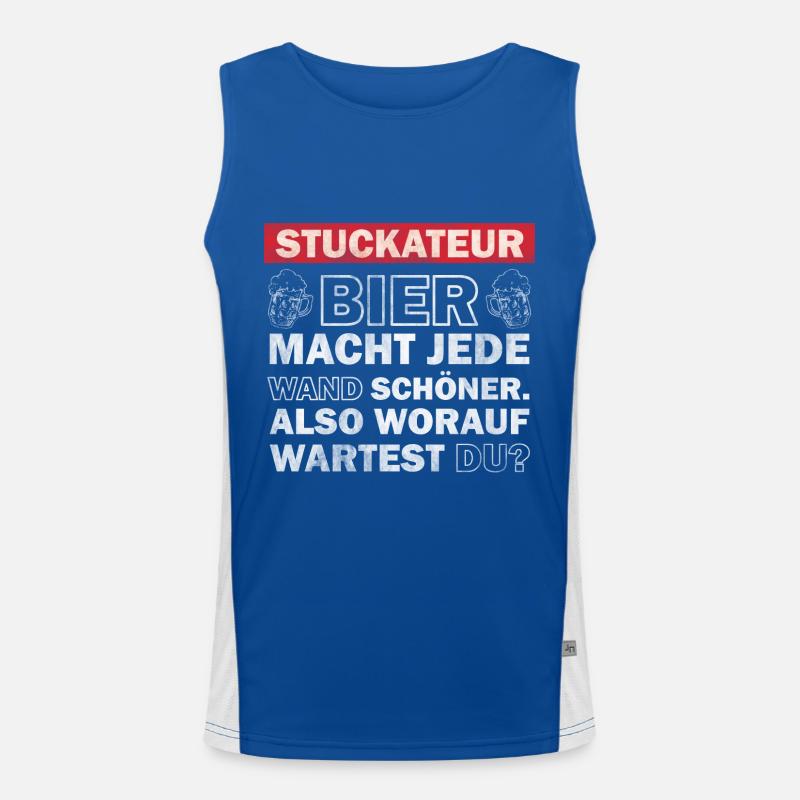 Plasterer - Beer makes every wall more beautiful Men's Functional Contrast Tank Top 