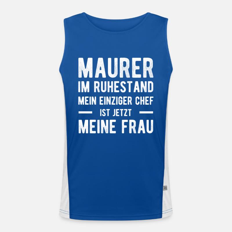 Maurer Humorvoller Spruch Ehepaar Funktionelles Kontrast-Tank Top für Männer 
