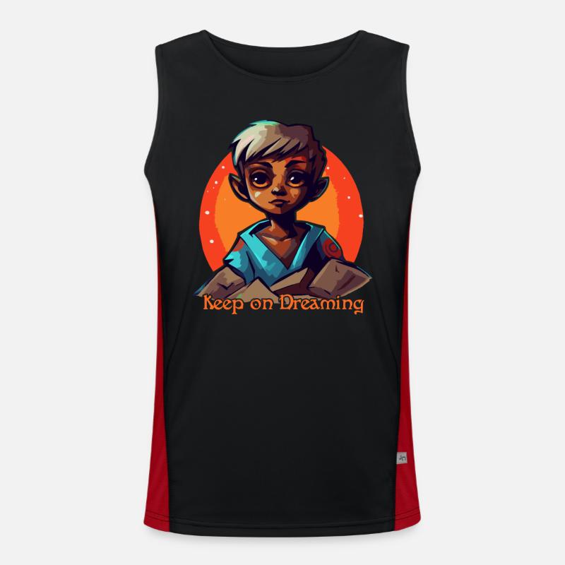 Keep Dreaming, Dark Kimono Elf Girl Men's Functional Contrast Tank Top 