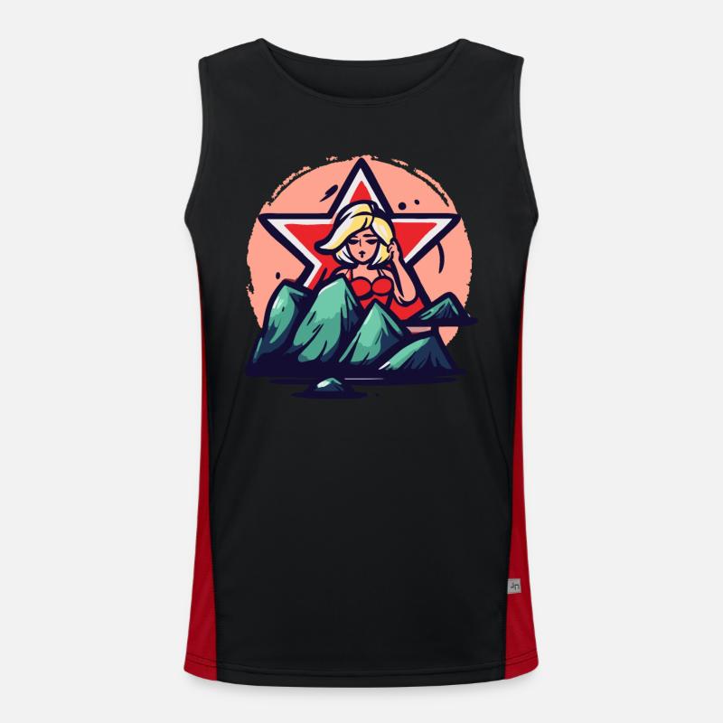 Cartoon Beach Babe La Beauté De La Plage Débardeur respirant contrasté Homme 