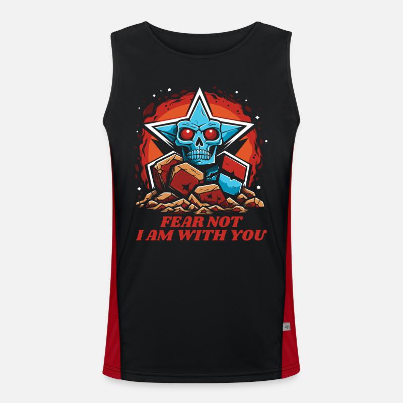 Fürchte dich nicht, ich bin bei dir, Der Totenkopf Funktionelles Kontrast-Tank Top für Männer 