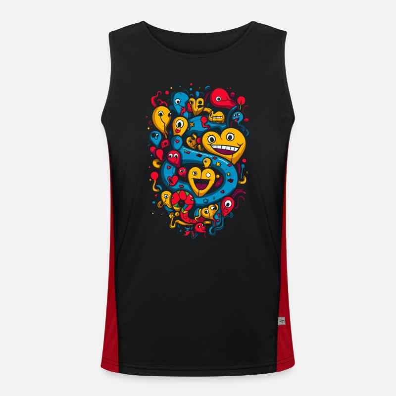 Verspielte Herz-Luftblasen und Monster Funktionelles Kontrast-Tank Top für Männer 