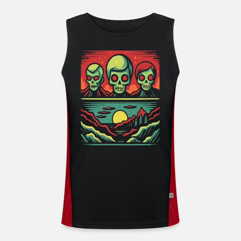 Invasion de Skull Faces Aliens Débardeur respirant contrasté Homme 