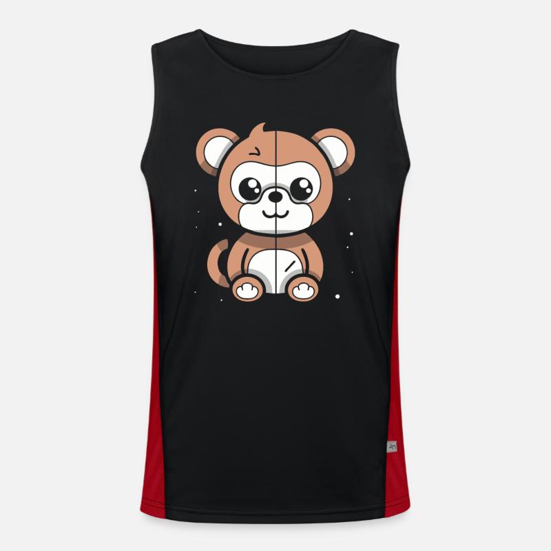 A cute, artsy space bear Men's Functional Contrast Tank Top 