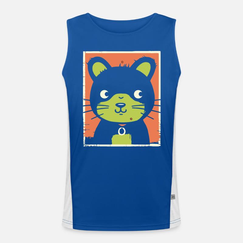 Funny Cartoon Bear Men's Functional Contrast Tank Top 
