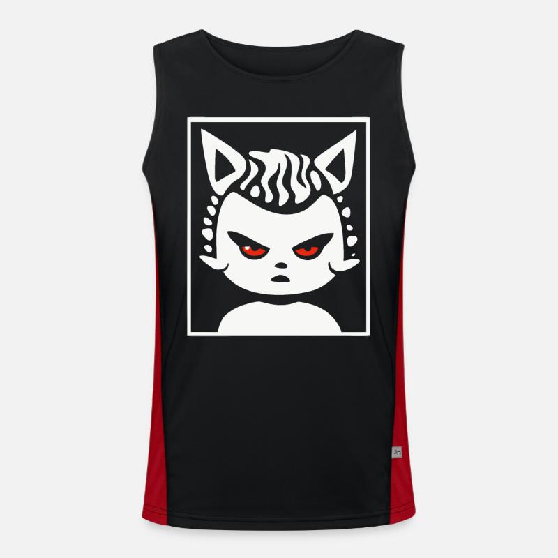 Rundliche moppeliges Katzen Mädchen Funktionelles Kontrast-Tank Top für Männer 