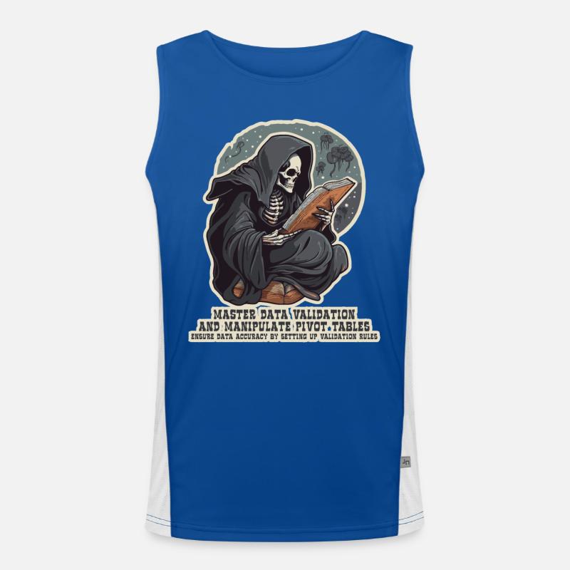 Sensenmann trainiert in Datenanalyse Funktionelles Kontrast-Tank Top für Männer 