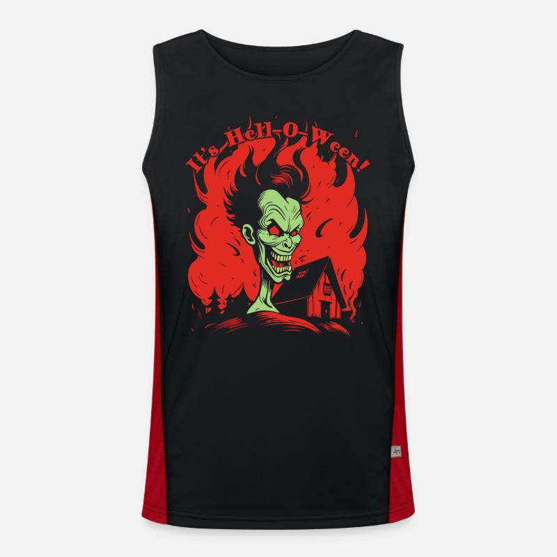 It's Hell-o-Ween - Men's Functional Contrast Tank Top  - black/red
