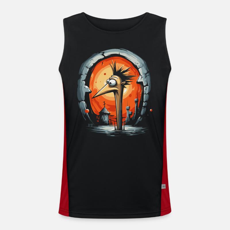 Weird Fantasy Dungeon Empire Bird Men's Functional Contrast Tank Top 
