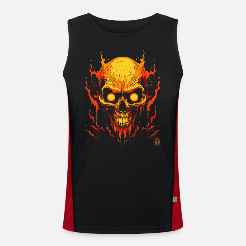 Ugly and Evil: Horror Skull Men's Functional Contrast Tank Top 