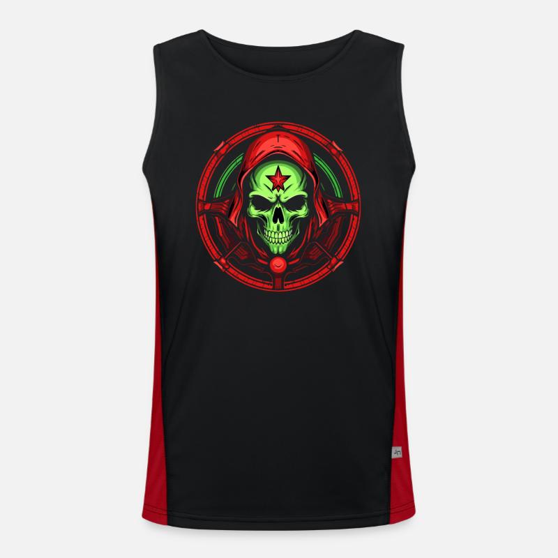 Trippy Trip Skull Men's Functional Contrast Tank Top 