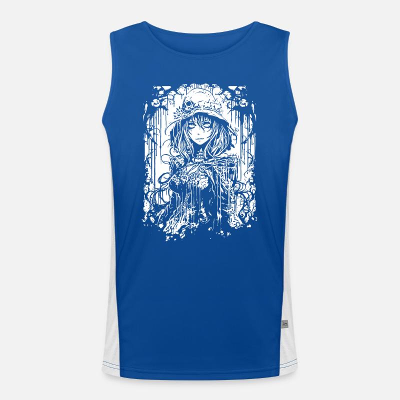Gothic Anime Mädchen Funktionelles Kontrast-Tank Top für Männer 