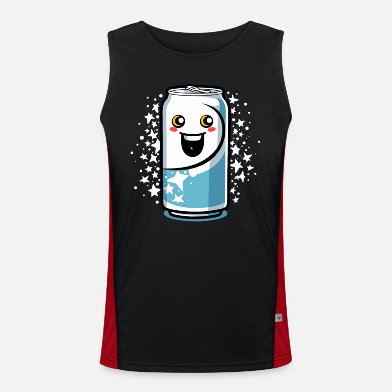Cheerful Lemonade Can - Men's Functional Contrast Tank Top  - black/red