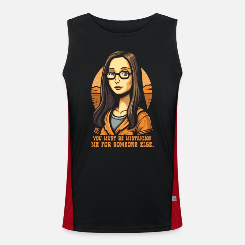 Modern Mona: Nerdy Science Lisa Men's Functional Contrast Tank Top 