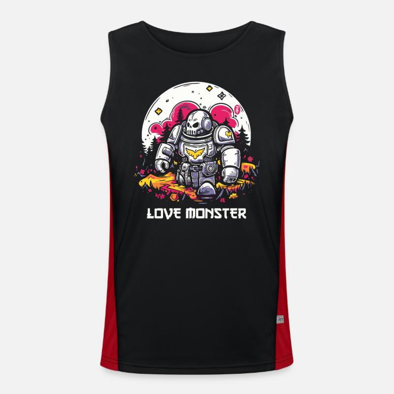 Dear Monster Robot - Men's Functional Contrast Tank Top  - black/red
