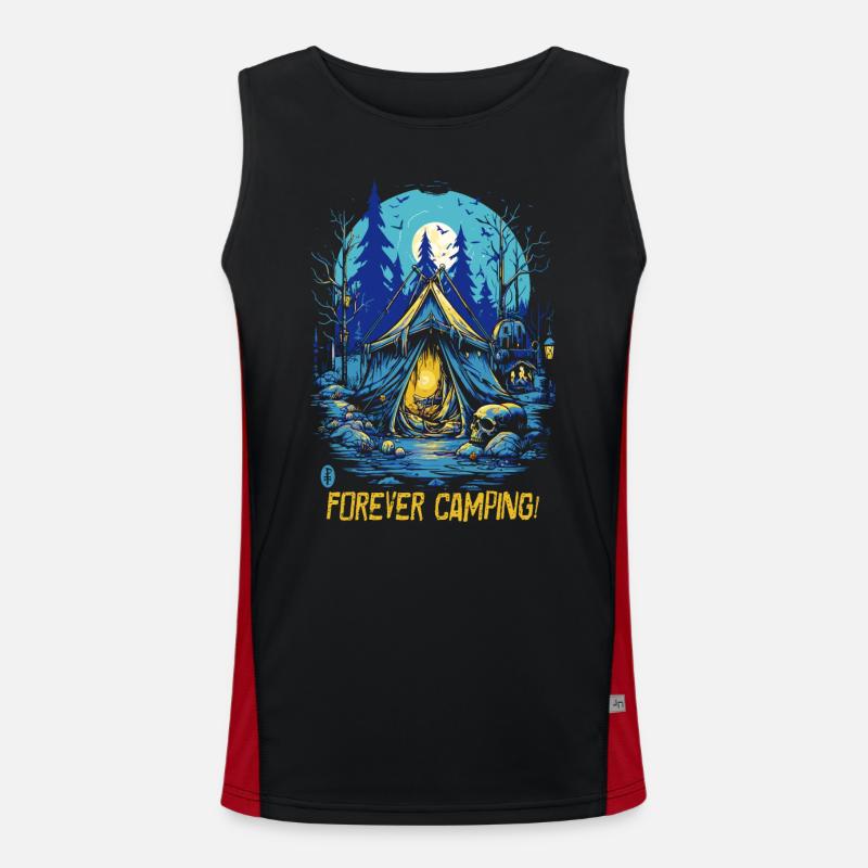 Camp d’horreur de Dark Deep Forest - Camping Forever Débardeur respirant contrasté Homme 