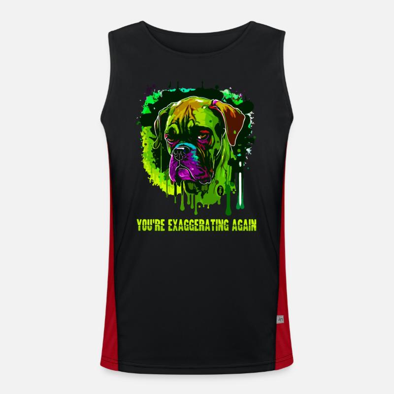 You're exaggerating again, cool dog Men's Functional Contrast Tank Top 