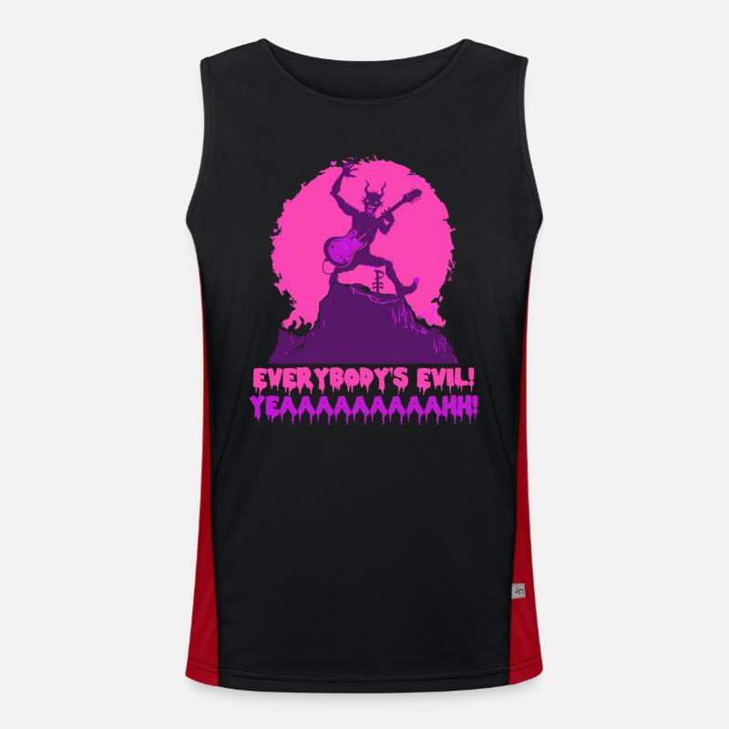 Everyone is evil! Devil's rock concert in hell Men's Functional Contrast Tank Top 