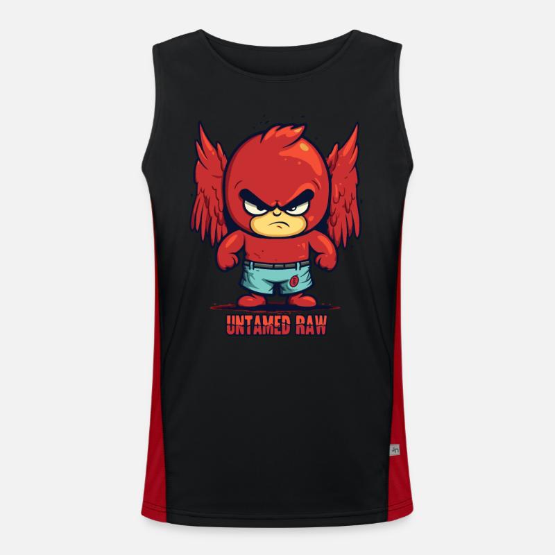 Ein starkes Kind ist ein ungezähmter Engel Funktionelles Kontrast-Tank Top für Männer 
