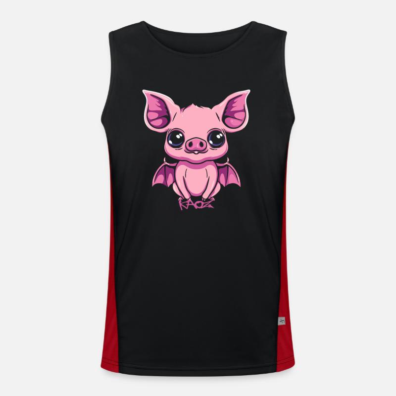 Gargouille mignonne chauve-souris cochon Débardeur respirant contrasté Homme 