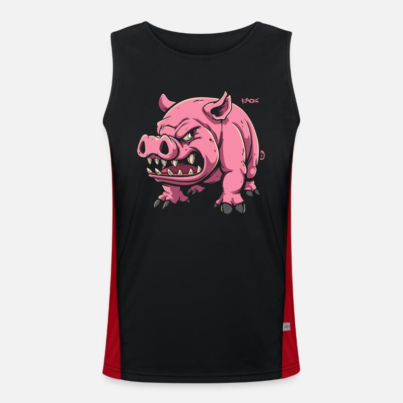 Cute Pet Pig Men's Functional Contrast Tank Top 