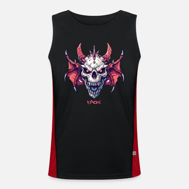 Ein Drachenschädel Drachen Totenkopf Funktionelles Kontrast-Tank Top für Männer 