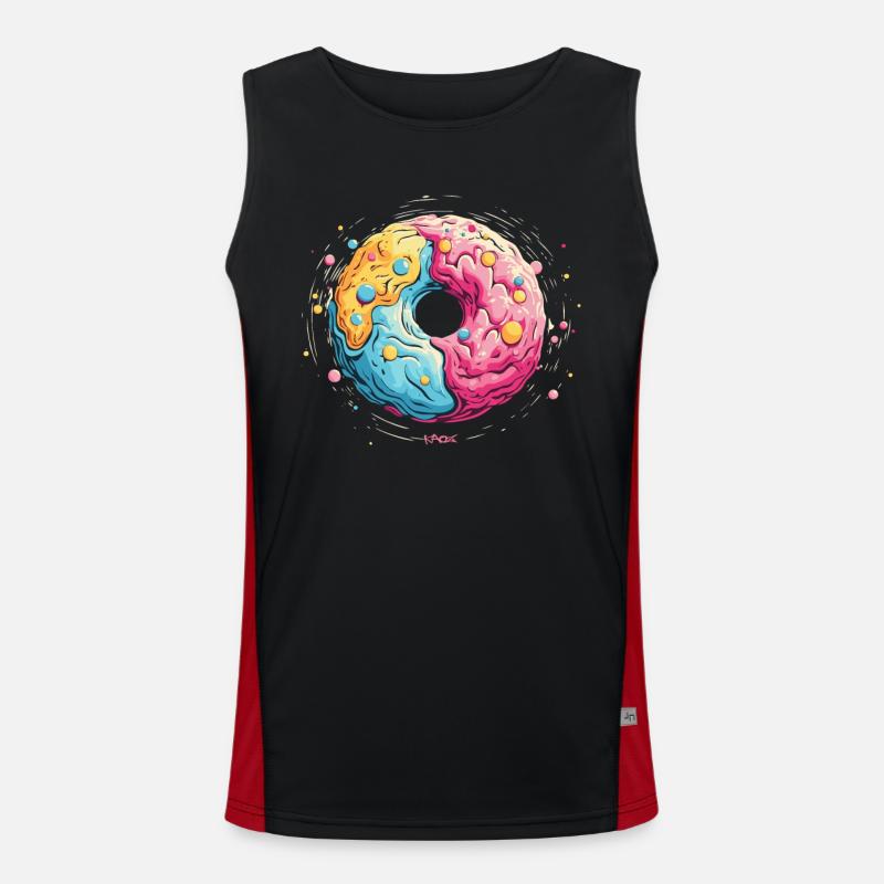A Donut Galaxy - Men's Functional Contrast Tank Top  - black/red