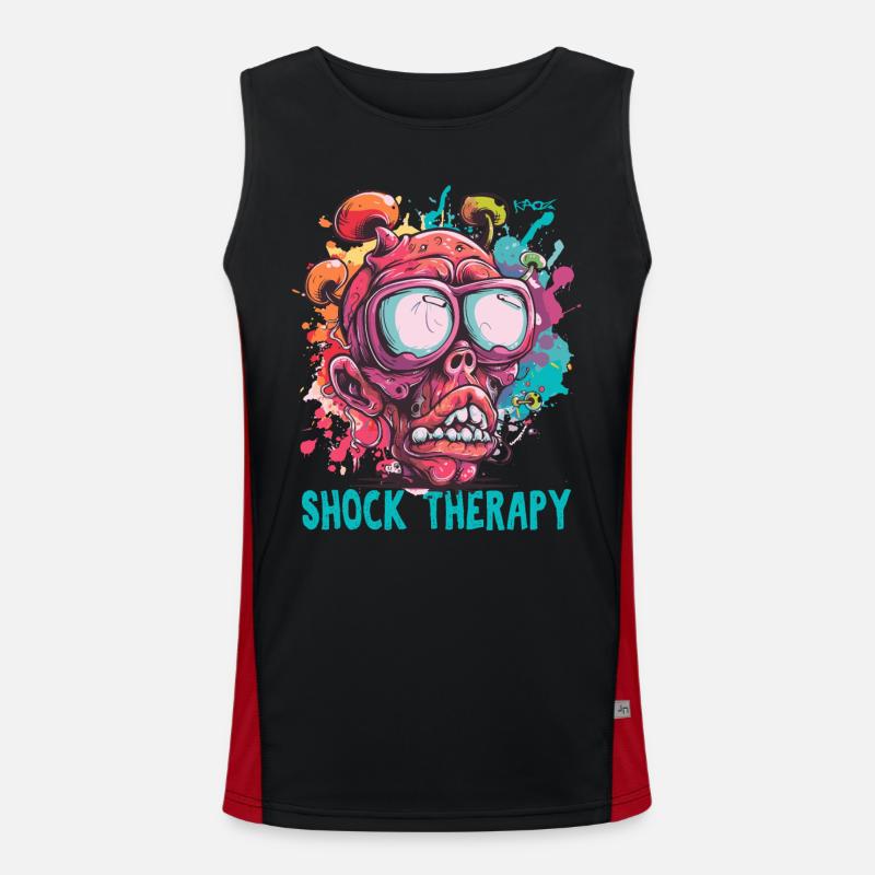 Shock Therapy Crazy Guy Skull Men's Functional Contrast Tank Top 