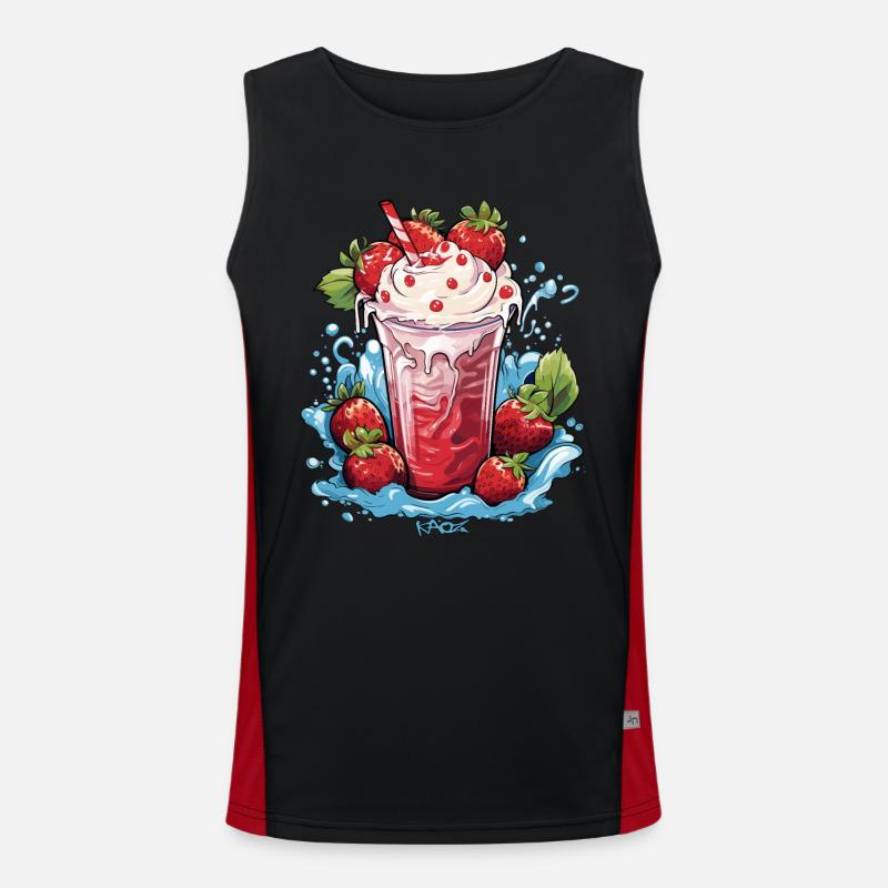 Erdbeer-Eiscreme-Milch Funktionelles Kontrast-Tank Top für Männer 