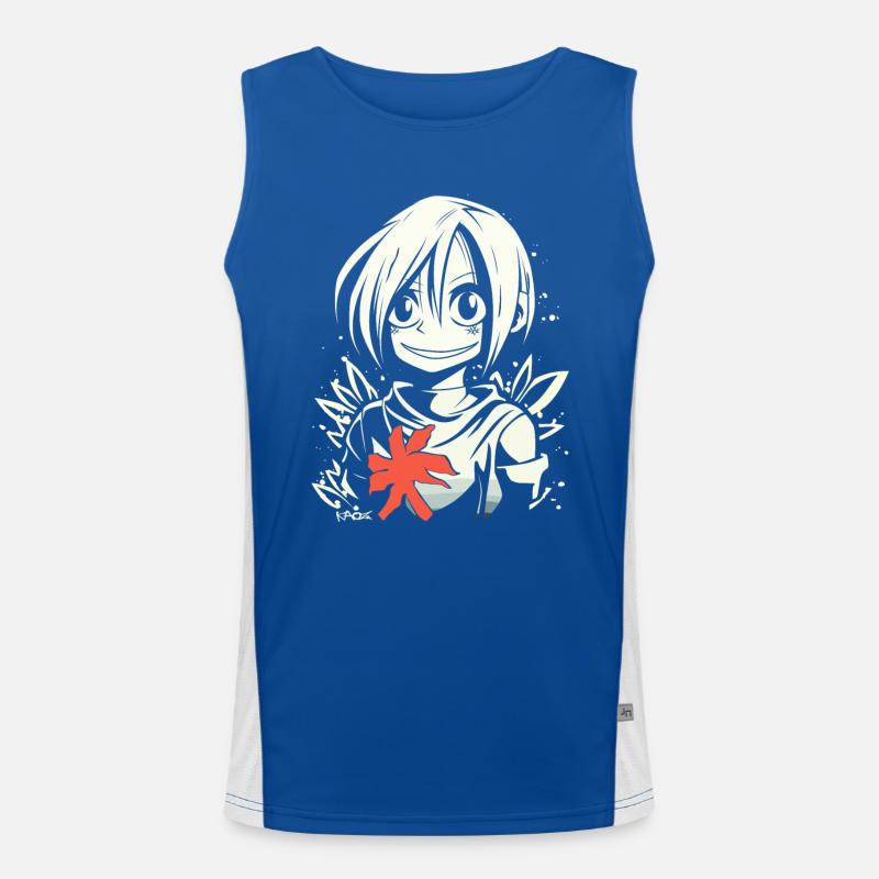Die freundliche Anime Mädchen Funktionelles Kontrast-Tank Top für Männer 