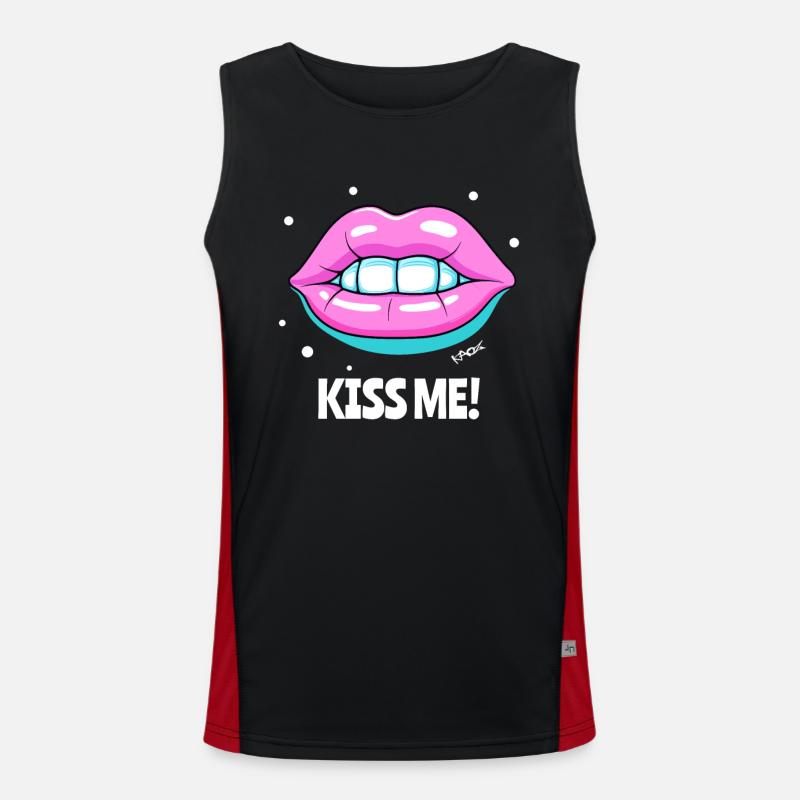 Bonbon Farben Mun, Küss mich! Funktionelles Kontrast-Tank Top für Männer 