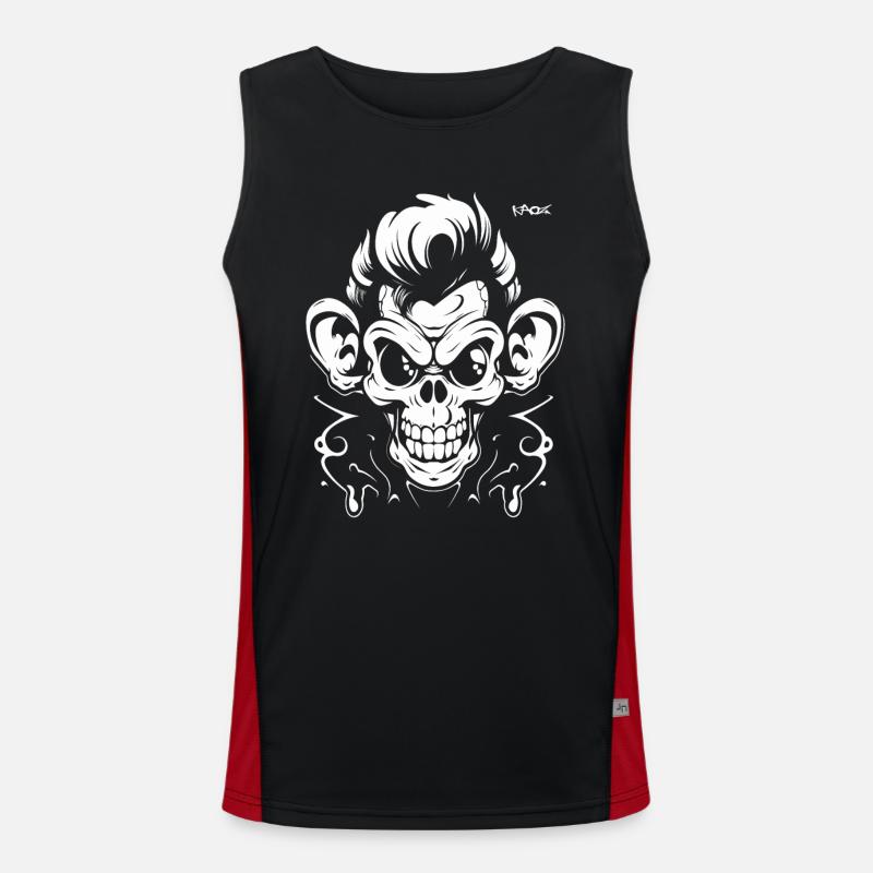 Graffiti Tattoo Monkey - Men's Functional Contrast Tank Top  - black/red