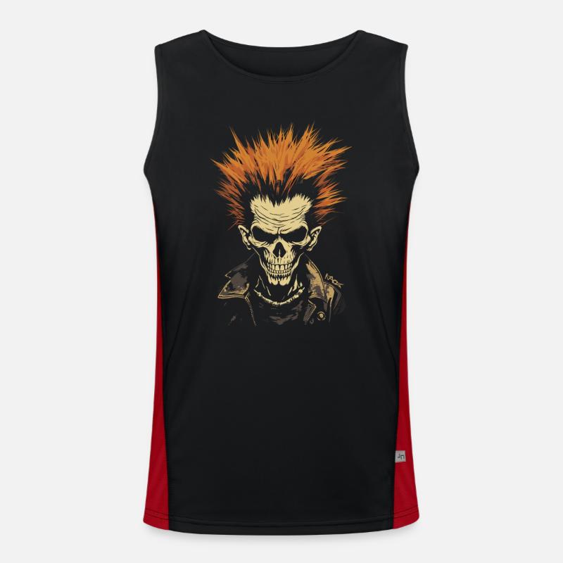 Punk Anarchy : Rock Skull Débardeur respirant contrasté Homme 