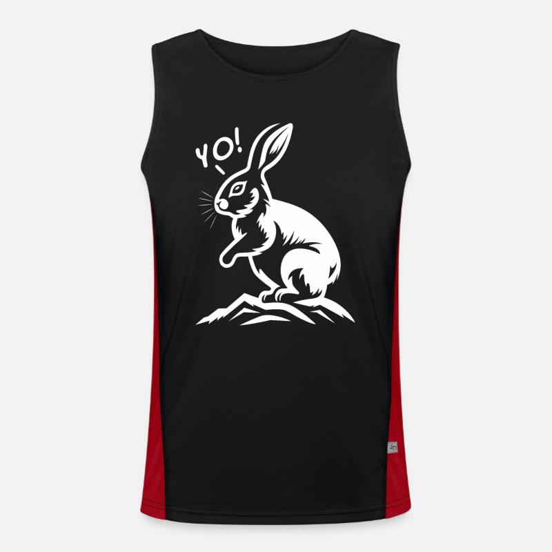 A cool bunny, yo - Men's Functional Contrast Tank Top  - black/red
