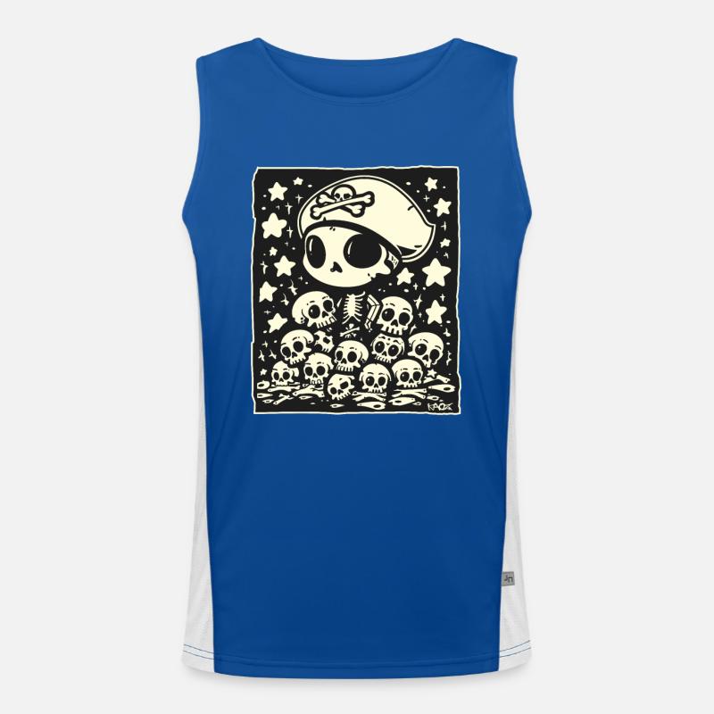 Chibi Pirate Skull Men's Functional Contrast Tank Top 
