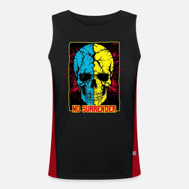 Le crâne brisé, pas de reddition Débardeur respirant contrasté Homme 