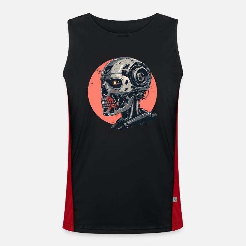Cyborg Crime Force: Elektrischer Metallschädel Funktionelles Kontrast-Tank Top für Männer 