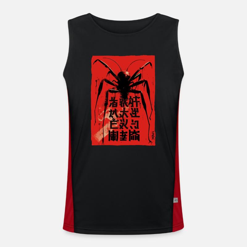 A Giant Horror Spider Men's Functional Contrast Tank Top 